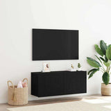 TV Cabinet Set Black Oak 100 x 30 x 41 cm Engineered Wood 863084