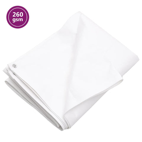 Tarpaulin 260 g/m² 8x10 m White HDPE 151607