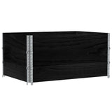 Pallet Collars 3 pcs Black 120x80 cm Solid Wood Pine 3295367