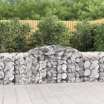 Arched Gabion Baskets 3 pcs 300x50x80/100 cm Galvanised Iron 3146684