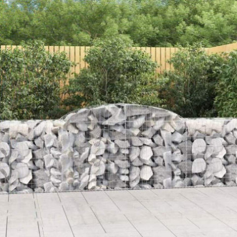 Arched Gabion Baskets 9 pcs 300x50x80/100 cm Galvanised Iron 3146690