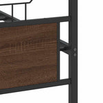 Bed Frame without Mattress Brown Oak 150x200 cm King Size Engineered Wood 4106861