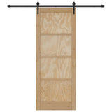 Sliding Door ORKDAL Natural and Black 83 x 211 cm 3333730