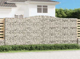 Arched Gabion Baskets 2 pcs 400x50x220/240 cm Galvanised Iron 3147074