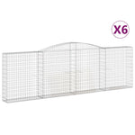 Arched Gabion Baskets 6 pcs 400x30x120/140 cm Galvanised Iron 3146883