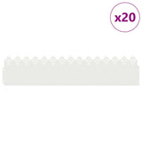 Lawn Edgings 20 pcs White 103 x 0.05 x 22 cm Steel 874748
