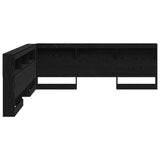 Storage Headboard with Shelf Black Oak 200 cm Engineered Wood 3335470