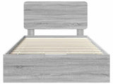 Bed Frame with Drawer Grey Sonoma 90 x 190 cm Engineer Wood 3412642