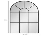 Arched Wall Mirror Modern, 91 x 60 cm, Window Style for Living Room, Bedroom, Sleek Design, Black T3398P329576