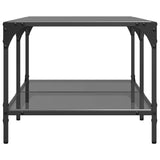 Coffee Table with Black Glass Top 98.5x50x40 cm Steel 845981