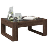 Coffee Table with Infinity LED Brown Oak 70x53x30 cm 847636