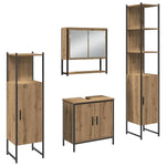 Bathroom Furniture Set with Door 4 pcs Brown 33 x 33 x 185.5 cm 3334413
