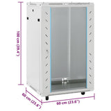 Network Cabinet with Storage Grey 600 x 600 x 1000 mm Steel 30267