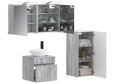 Bathroom Furniture Set 4 pcs Grey Sonoma 3407468