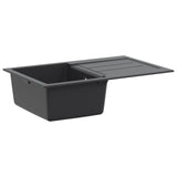 Kitchen Sink Single Basin Granite 78 x 50 x 20 cm Graphite 42053757