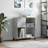 Record Cabinet Concrete Grey 84.5x38x89 cm Engineered Wood 831784