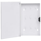 Key Box with Magnetic Board White 30x20x4 cm 322778
