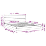 Bed Frame with Headboard without Mattress 200x200 cm Solid Wood Oak 3315738