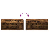 Shoe Bench Smoked Oak 102x30.5x45 cm Engineered Wood 859140