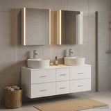 Bathroom Furniture Set 5 pcs White Engineered Wood and Glass 3406927
