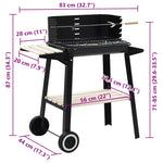 Charcoal BBQ Stand with Wheels 45367