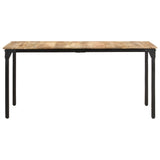 ZNTS Dining Table 160x80x76 cm Rough Mango Wood 321974