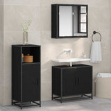 Bathroom Furniture Set with Shelf Black Oak 35 x 37.5 x 100 cm 883593
