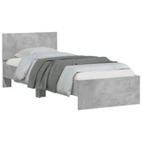 Bed Frame without Mattress with LED Lights Concrete Grey 90x200 cm 838809