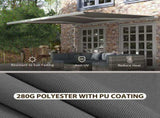4x3m Full Cassette Electric/Manual Retractable Awning with Remote Controller, Sun Canopies for Patio T3398P315946