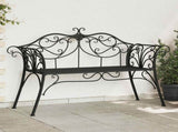 Garden Bench 2-Seater 130 x 47 x 90 cm Steel Black 42029542