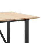 ZNTS Dining Table O-Frame 160x80x75 cm Solid Wood Pine and Steel 3282677