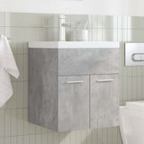 Bathroom Sink Cabinet with Built-in Basin and Faucet Concrete Grey 3324888