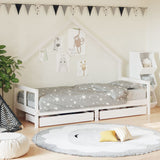 Kids Bed Frame with Drawers White 80x200 cm Solid Wood Pine 834550