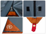 Camping Tent Set 2 pcs Grey and Orange Taffeta and Fabric 3337180