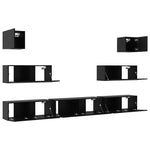 TV Cabinet Set 7 pcs Black oak 100 x 30 x 30 cm Engineered wood 3332572