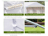 Walk-In Polytunnel Greenhouse Warm House Garden Tunnel Shelter Plant Shed with Door and Windows, T3398P311615