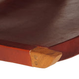 Folding Relaxing Chair Dark Brown Real Leather 356375