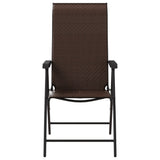 Folding Garden Chairs 2 pcs Brown Poly Rattan 4007138
