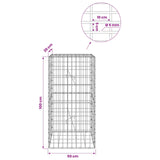 Gabion with 5 mm Wire and 5x10 cm Mesh 50x20x100 cm 3464539