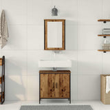 Bathroom Furniture Set with Shelf 2 pcs Brown Engineered wood 3332515