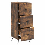 Drawer Cabinet Smoked Oak 33 x 34.5 x 90 cm Engineered Wood 895540