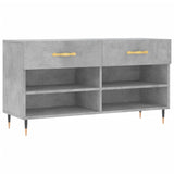 Shoe Bench Concrete Grey 102x35x55 cm Engineered Wood 829720