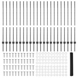 Welded Wire Fence 50 x 1.2 m PVC-Coated Steel Grey Mesh 3336897