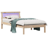 Bed Frame with Headboard Brown 75 x 190 cm Solid Pine Wood 872845
