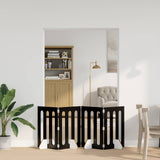 Folding Pet Fence 4 pcs Black Oak 201 x 38 x 70 cm 8005956
