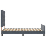 ZNTS Bed Frame Dark Grey 100x200 cm Velvet 3344988