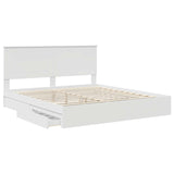 Storage Bed with Headboard White 200 x 200 cm Engineered Wood 3409517