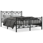 Metal Bed Frame without Mattress with Footboard Black 135x190cm 376145