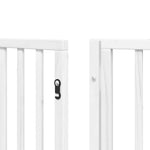 Dog Gate with Door Foldable 10 Panels White 800 cm Poplar Wood 3155567