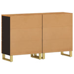 Side Cabinets 2 pcs Brown and Black 60x33.5x75 cm Solid Wood Mango 3206281